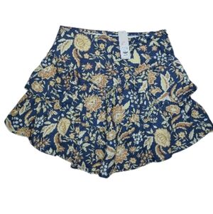 Anna Cai Boho Ruffled Mini Skirt Size M